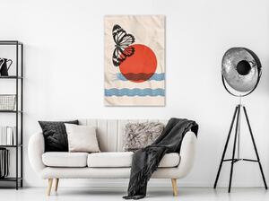 Canvas Tavla - Butterfly and Sunrise Vertical - 40x60