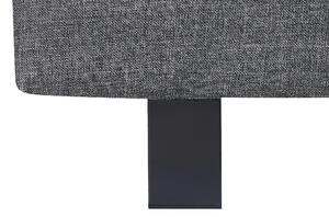 Dubbelsäng Lamellbas Sängram Grå Polyester Tyg 180 x 200 cm Klädd Modern Design Beliani