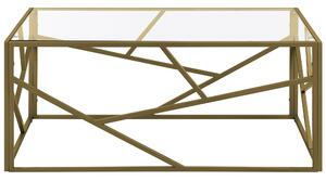 Soffbord Guld Metallram Glasskiva Geometrisk Glam Design Beliani