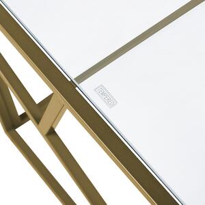 Soffbord Guld Metallram Glasskiva Geometrisk Glam Design Beliani
