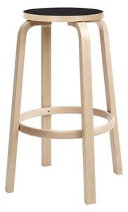 Artek - Barstol 64, 75 cm, Svart linoleum - Barstolar - Alvar Aalto - Träfärgad - Trä/Plast