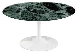 Knoll - Saarinen Round Table - Soffbord, Vitt underrede, skiva i matt grön Alpi marmor, H: 38, Ø 91 - Soffbord - Eero Saarinen - Grön,Vit - Glas/Metall