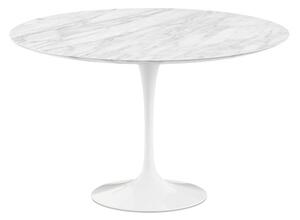 Knoll - Saarinen Round Table - Matbord, Ø 120 cm, Vitt underrede, skiva i matt Statuarietto marmor - Matbord - Eero Saarinen