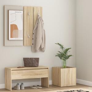 Hallmöbler set sonoma-ek konstruerat trä