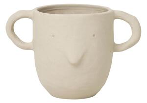 Ferm Living - Mus Plant Pot - Blomkruka - Sand - W16 x H9 x D9 cm (Small)