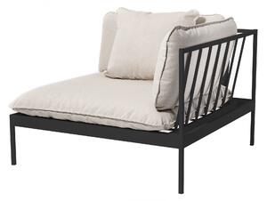 Skargaarden - Bönan Lounge End Sofa, Dark Grey Aluminum Frame, Cushion Light Grey Sunbrella Ashe - Soffor utomhus - Studio Norrlandet