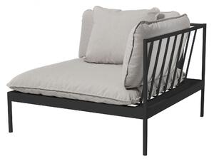 Skargaarden - Bönan Lounge End Sofa, Dark Grey Aluminum Frame, Cushion Light Grey Sunbrella Sling - Soffor utomhus - Studio Norrlandet