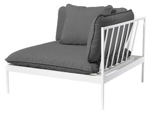 Skargaarden - Bönan Lounge End Sofa, Light Grey Aluminum Frame, Cushion Dark Grey Sunbrella Sling - Soffor utomhus - Studio Norrlandet