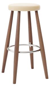 Carl Hansen - CH56 High Stool, Oljad Valnöt, Lädergrupp C Sif - 90 - Barstolar - Hans J. Wegner - Träfärgad - Läder/Metall/Trä