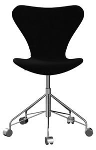 Fritz Hansen - 3117 Sjuan - Helklädd, Tyg, Hallingdal 190 - Kontorsstolar - Arne Jacobsen - Svart