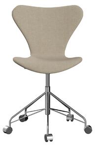 Fritz Hansen - 3117 Sjuan - Helklädd, Tyg, Hallingdal 200 - Kontorsstolar - Arne Jacobsen - Beige