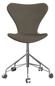 Fritz Hansen - 3117 Sjuan - Helklädd, Tyg, Tonus 613 - Kontorsstolar - Arne Jacobsen - Brun
