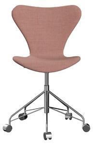 Fritz Hansen - 3117 Sjuan - Helklädd, Tyg, Canvas 614 - Kontorsstolar - Arne Jacobsen - Rosa