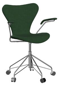 Fritz Hansen - 3217 Sjuan - Helklädd, Tyg, Remix 982 - Kontorsstolar - Arne Jacobsen - Grön