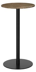 Gubi - Gubi 1.0 Bar Table, Round, Ø60, Black Base, Marble Top - Marrone Emperador - Barbord - Brun - Metall/Sten