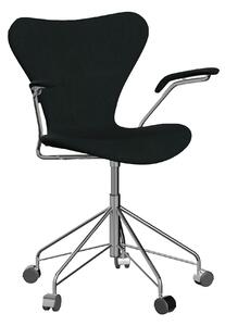 Fritz Hansen - 3217 Sjuan - Helklädd, Tyg, Tonus 128 - Kontorsstolar - Arne Jacobsen - Svart
