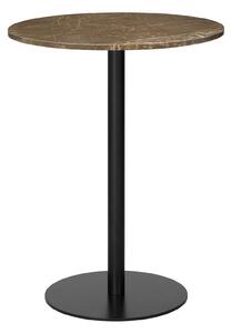 Gubi - Gubi 1.0 Bar Table, Round, Ø80, Black Base, Marble Top - Marrone Emperador - Barbord - Brun - Metall/Sten
