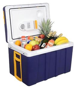 Portabel kylbox på hjul 60W/230/12V, 50 l, blå/gul