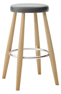 Carl Hansen - CH58 Low Stool, Oljad Ek, Lädergrupp A Loke - 7150 - Barstolar - Hans J. Wegner - Träfärgad - Läder/Metall/Trä