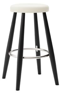 Carl Hansen - CH58 Low Stool, Svartlackad Ek, Lädergrupp B Thor - 300 - Barstolar - Hans J. Wegner - Svart - Läder/Metall/Trä