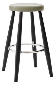 Carl Hansen - CH58 Low Stool, Svartlackad Ek, Lädergrupp A Loke - 7240 - Barstolar - Hans J. Wegner - Svart - Läder/Metall/Trä