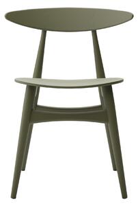Carl Hansen - CH33T, Lackerad Bok, Olive Green - Matstolar - Hans J. Wegner - Grön - Trä
