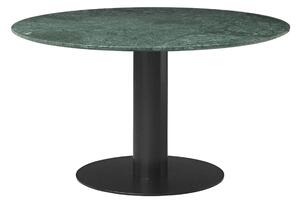 Gubi - GUBI 2.0 Dining Table, Ø 130 cm, Skiva: Marmor - Verde Guatemala, Bas: Svart - Matbord - Grön - Metall/Sten