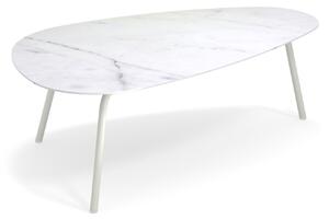 EMU - Terramare Large Coffee Table, Frame: Matt White, Top: Porcelain Stoneware, Statuario White - Soffbord utomhus - Alfredo Chiaramonte,Marco Marin - Vit - Metall/Sten