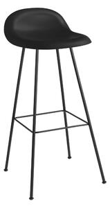 Gubi - 3D Bar Stool, Unupholstered, Center Base, Top - Midnight Black - Barstolar - Svart - Metall/Trä