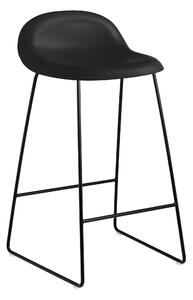 Gubi - 3D Counter Stool, Unupholstered, Black Sledge Base, Top - Midnight Black - Barstolar - Svart - Metall/Plast
