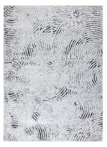 Modern MEFE matta 8725 Circles Fingerprint - structural två nivåer av hudna grå