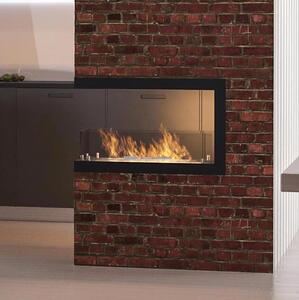 InFire - Corner BIO fireplace 80x50 cm 3kW bifacial