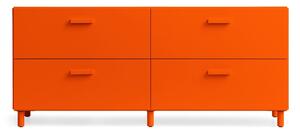 Relief - Relief Chest of Drawers Low Legs Orange - Byråer - TAF Studio - Orange - Metall/Trä