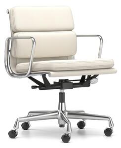 Vitra - Soft Pad Chairs EA 217, Förkromat, Läder: Kat. L40 - Leather Premium - 72 - Kontorsstolar - Charles & Ray Eames - Vit