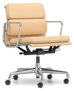 Vitra - Soft Pad Chairs EA 217, Förkromat, Läder: Kat. L40 - Leather Premium - 63 - Kontorsstolar - Charles & Ray Eames - Beige