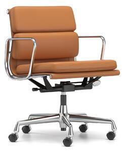Vitra - Soft Pad Chairs EA 217, Förkromat, Läder: Kat. L40 - Leather Premium - 97 - Kontorsstolar - Charles & Ray Eames - Brun