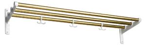 Essem Design - Nostalgi Hatthylla/Skohylla Mässing/Vit 100 cm - Hatthyllor och skohyllor - Gunnar Bolin - Guld,Vit - Metall