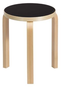 Artek - Pall 60 - Klarlackade Ben/Svart Linoleum Sits - Pallar - Alvar Aalto - Svart - Trä