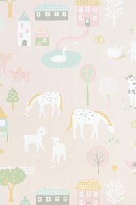 MY FARM SOFT PINK Non woven / Easy up-tapet