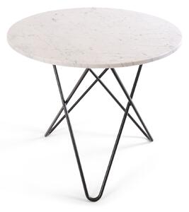 OX Denmarq - O Dining Table Ø80 Black Steel/White Marble - Matbord - Dennis Marquart - Vit - Metall/Sten