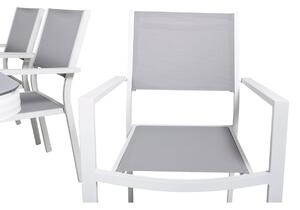 COPACABANA VIRYA Matbord 200x100 cm + 6 stolar - Grå/Vit | Utemöbler