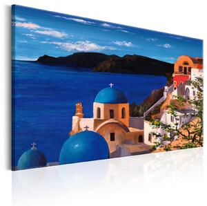 Handmålad tavla - Beautiful Santorini - 120x80