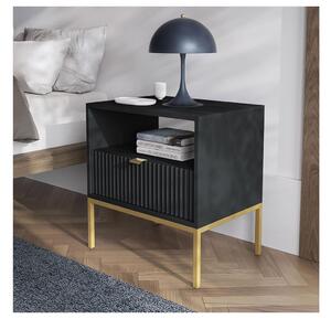 Sängbord NOVA 56x54 cm svart/guld