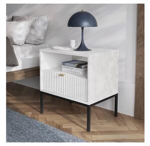 Sängbord NOVA 56x54 cm vit/svart