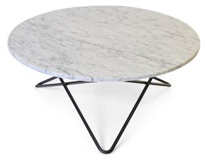 OX Denmarq - Large O Table, Black Steel Frame, Top: White Marble - Soffbord - Dennis Marquart - Vit - Metall/Sten