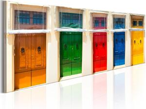 Canvas Tavla - Colourful Doors - 120x40