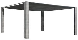 Paviljong med skjutbart tak konstrotting 400x400x200 cm grå