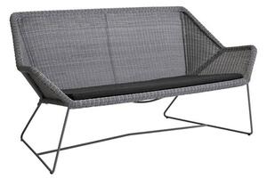 Cane-Line - Breeze 2-seater, Incl. Black Cushion, Light Grey, Cane-Line Fiber - Soffor utomhus - Strand+Hvass