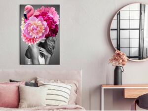 Canvas Tavla - Flamingo Girl Vertical - 40x60