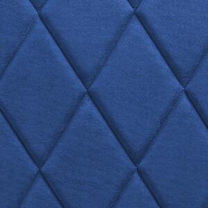 Förvaringssäng Blå Sammetsklädsel Dubbel 140 x 200 cm med Lamellbas Diamanttuftad Sänggavel Beliani